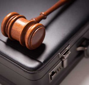 gavel and briefcase