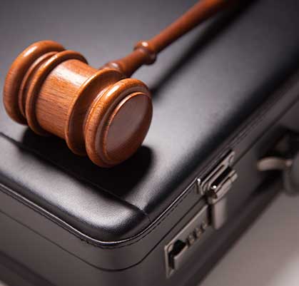 gavel and briefcase